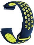 ACM Watch Strap Silicone Belt compatible with Zebronics Unbeatable 3 Smartwatch Sports Dot Band Blue with Yellow