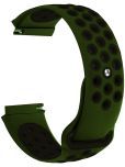 ACM Watch Strap Silicone Belt compatible with Zebronics Unbeatable 3 Smartwatch Sports Dot Band Olive Green with Black