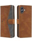 Masque Brown Flip Cover Artificial Leather Compatible For Samsung Galaxy F04 ( Pack of 1 )