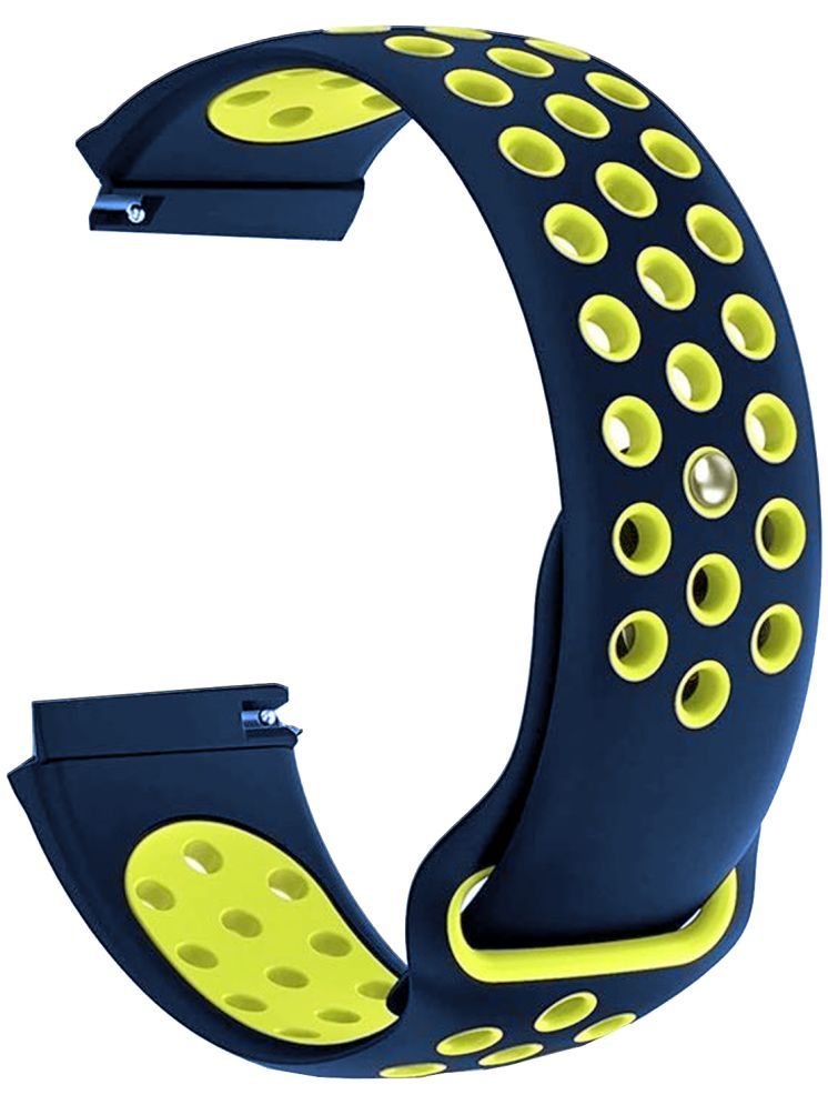     			ACM Watch Strap Silicone Belt compatible with Pebble Orbit Smartwatch Sports Dot Band Blue with Yellow