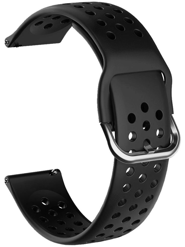     			ACM Watch Strap Silicone Belt compatible with Ptron Pulsefit Classic Smartwatch Breatheable Dot Band Black