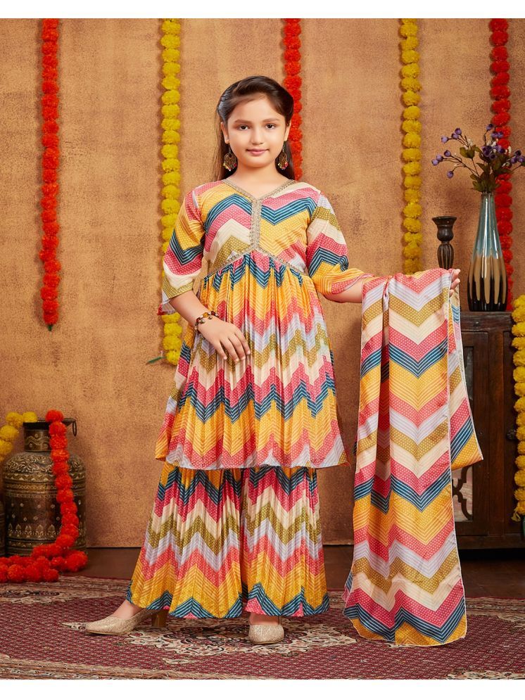     			Aarika Girls Georgette Kurta and Sharara Set ( Pack of 1 , Yellow )