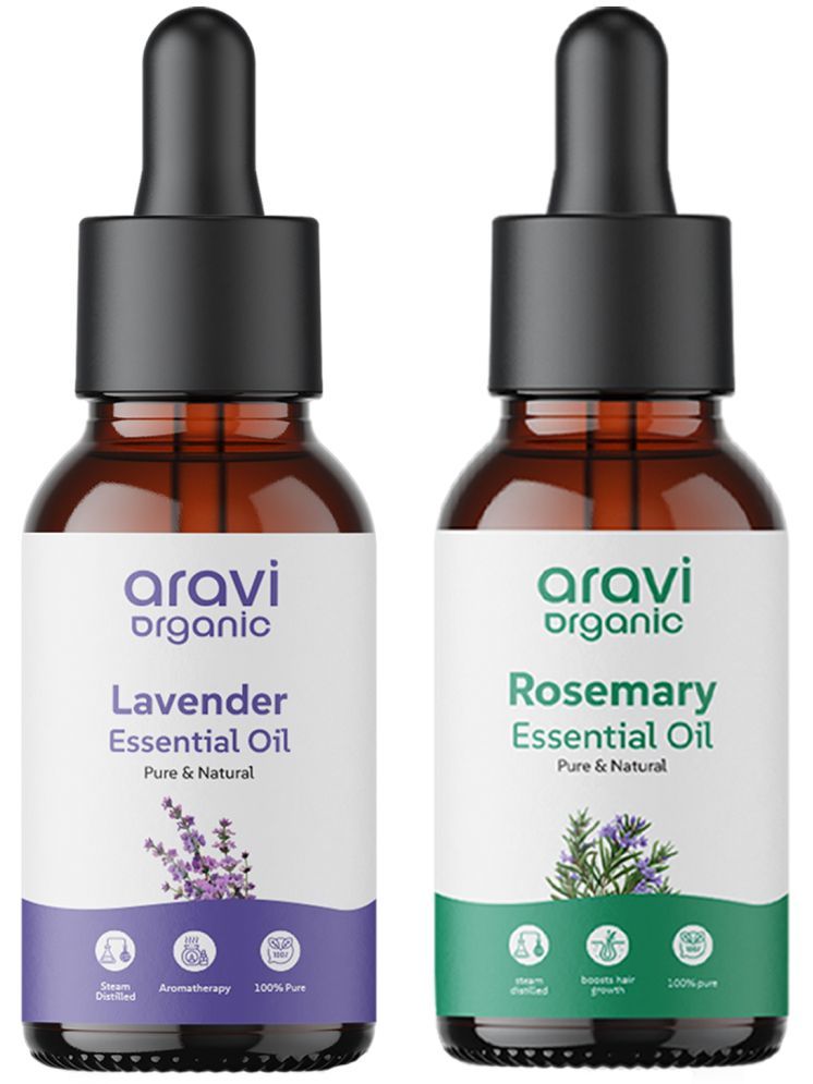     			Aravi Organic 100% Pure Lavender And Rosemary Essential Oil For Hair Growth & Skin Care-Pack Of 2