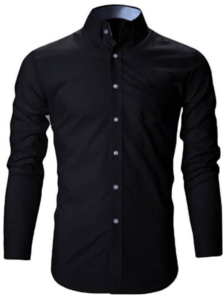     			Bluedove Cotton Blend Regular Fit Solids Full Sleeves Men's Casual Shirt - Black ( Pack of 1 )