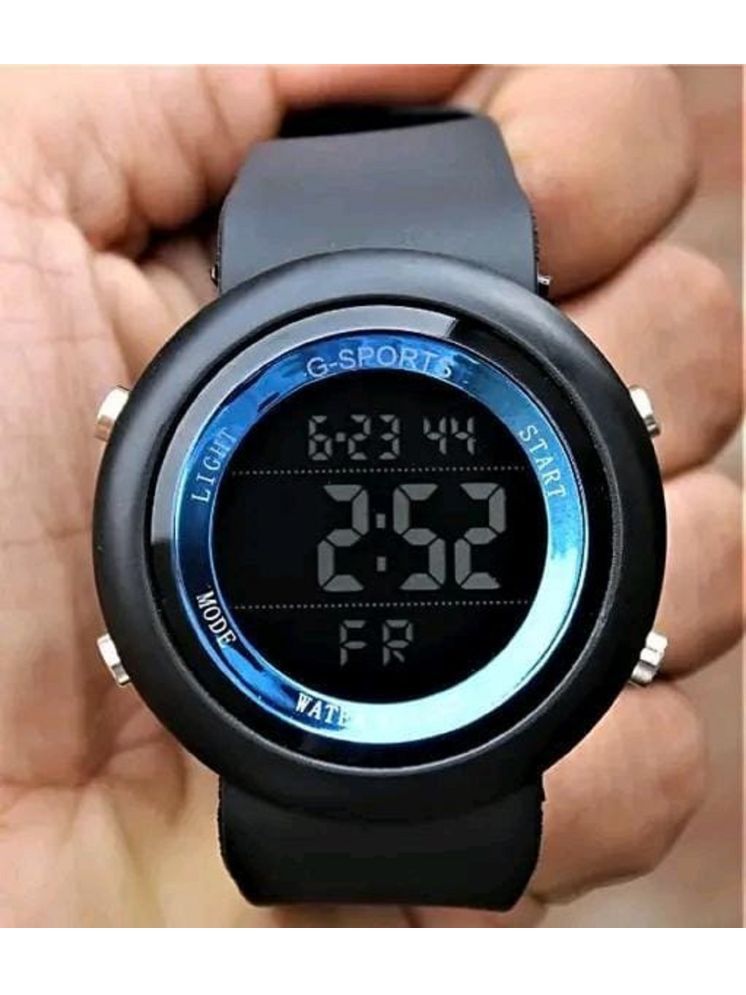     			DECLASSE Black PU Digital Men's Watch