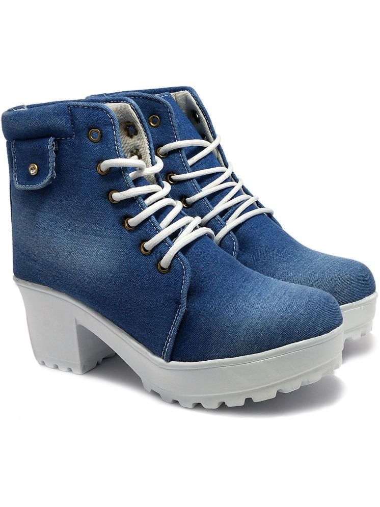     			Fashimo Blue Women's Ankle Length Boots