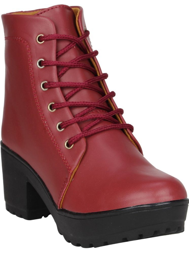     			Fashimo Maroon Women's Ankle Length Boots