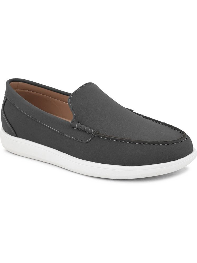     			Fentacia MEN CASUAL SHOES Dark Grey Men's Slip-on Shoes