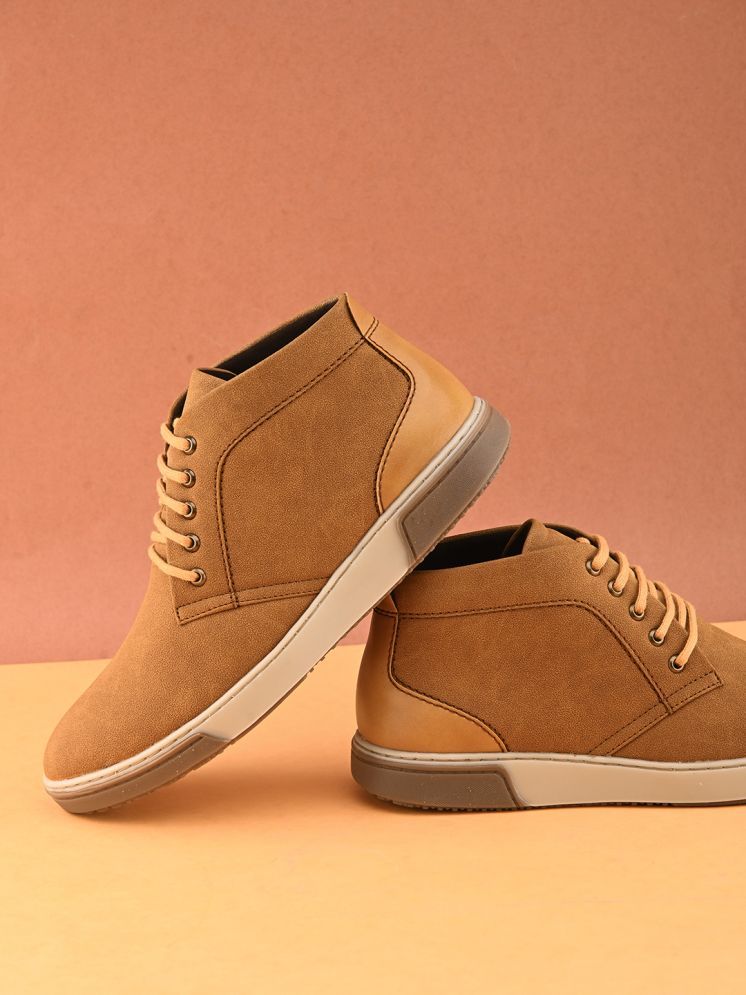     			Fentacia MEN CASUAL SHOES Tan Men's High Tops Shoes