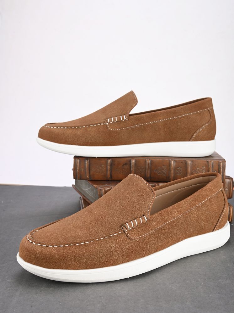     			Fentacia MEN CASUAL SHOES Tan Men's Slip-on Shoes