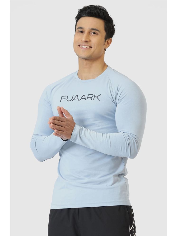     			Fuaark Blue Cotton Slim Fit Men's Sports T-Shirt ( Pack of 1 )