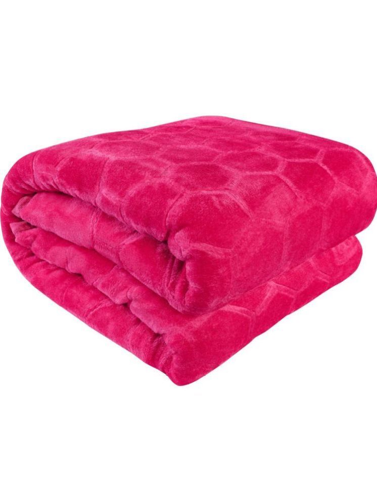     			Kunal Prints Mink Solid Single Bed Blanket ( 215 cm x 150 cm ) - Pink ( Pack of 1 )