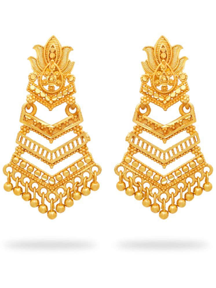     			LUV FASHION Golden Danglers Earrings ( Pack of 1 )