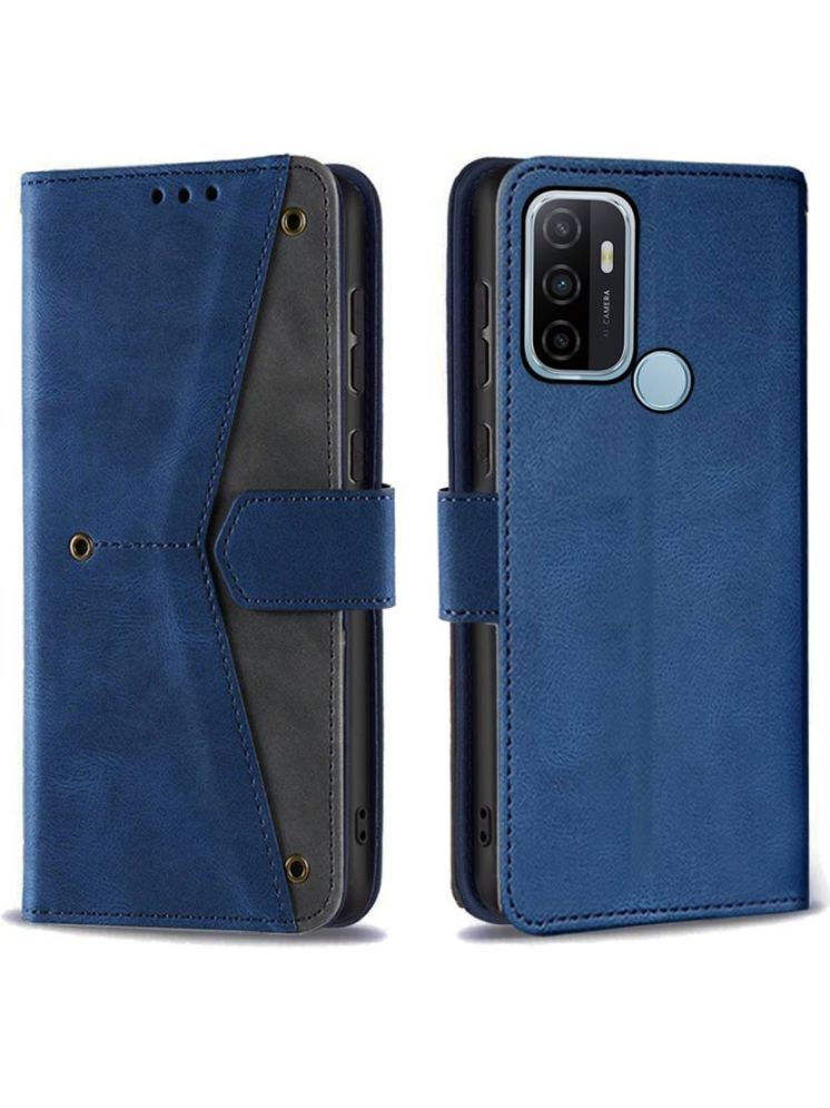     			Masque Blue Flip Cover Artificial Leather Compatible For Oppo A33 ( Pack of 1 )