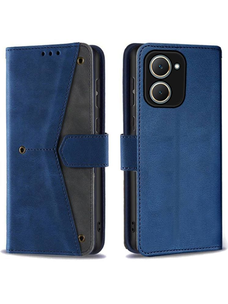     			Masque Blue Flip Cover Artificial Leather Compatible For Vivo Y03 ( Pack of 1 )