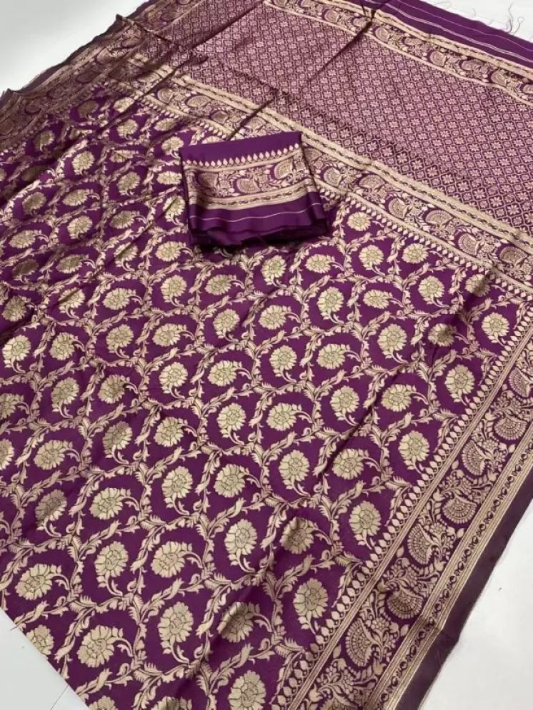     			Saadhvi Pack of 1 Silk Woven Saree With Blouse Piece ( Wine )