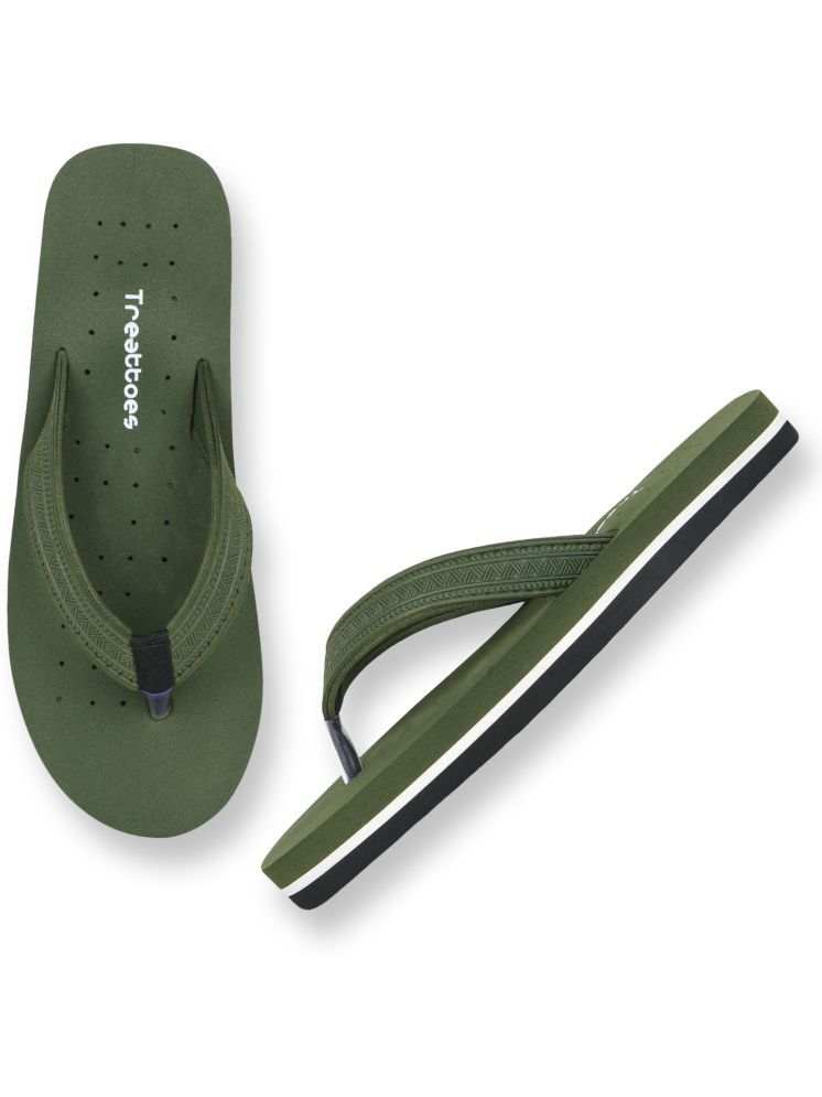     			TREATTOES Green Women's Thong Flip Flop