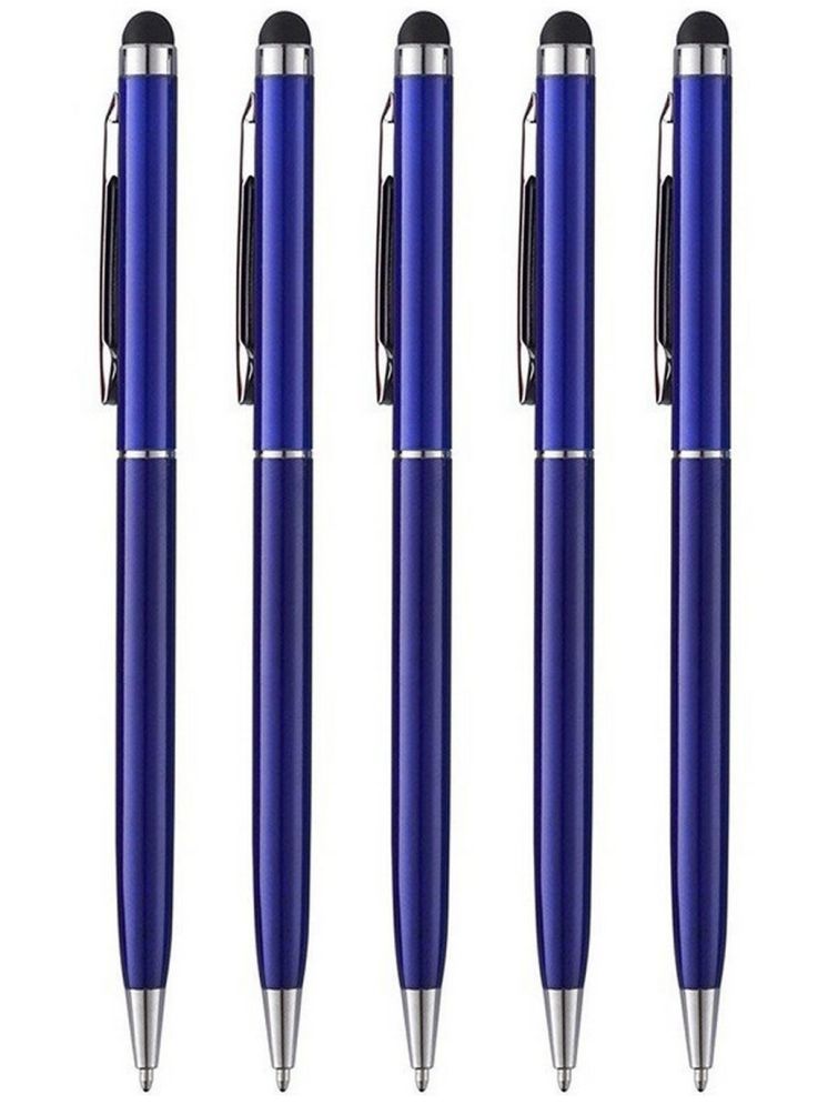     			UJJi Sleek Design Blue Pen with Stylus for Touch Screen Pack of 5 Ball Pen