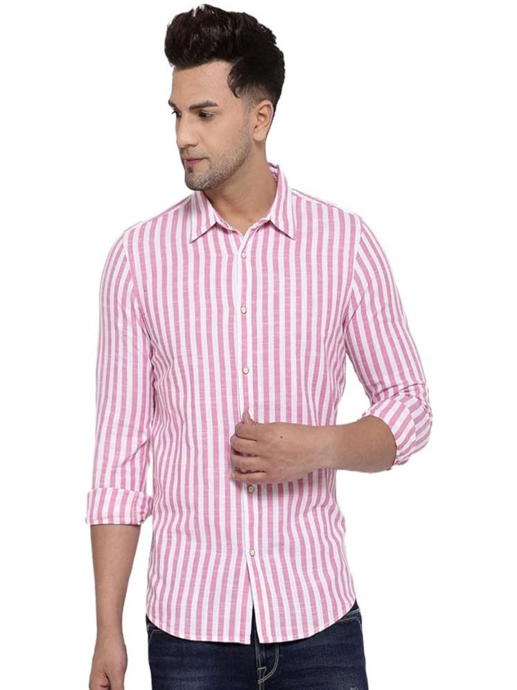     			VERTUSY Cotton Blend Regular Fit Striped Full Sleeves Men's Casual Shirt - Pink ( Pack of 1 )