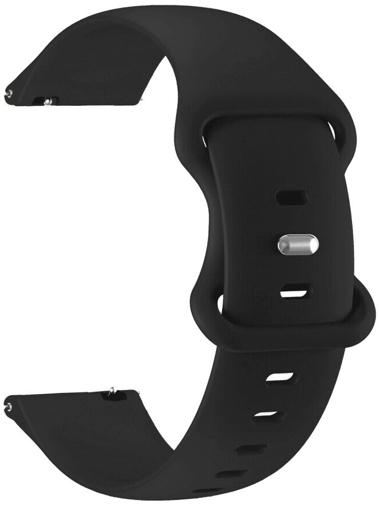     			ACM Watch Strap Silicone Belt compatible with Ptron Pulsefit Ace Smartwatch Sports Dual Closure Band Black