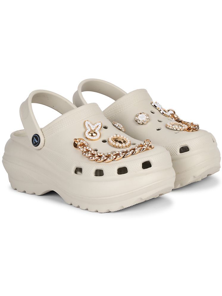     			Aqualite Beige Clogs