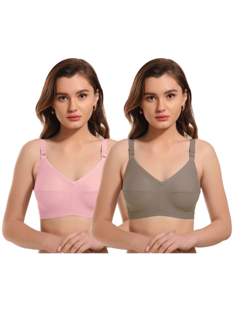     			Elina Pack of 2 Cotton Non Padded Minimizer Bra For Women ( Multicolor )