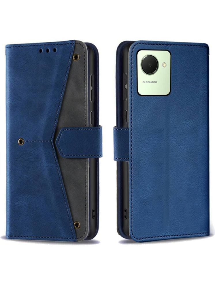     			Masque Blue Flip Cover Artificial Leather Compatible For Realme Narzo 50i ( Pack of 1 )