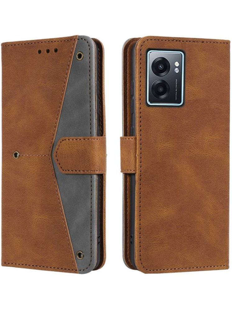     			Masque Brown Flip Cover Artificial Leather Compatible For Realme Narzo 50 5G ( Pack of 1 )