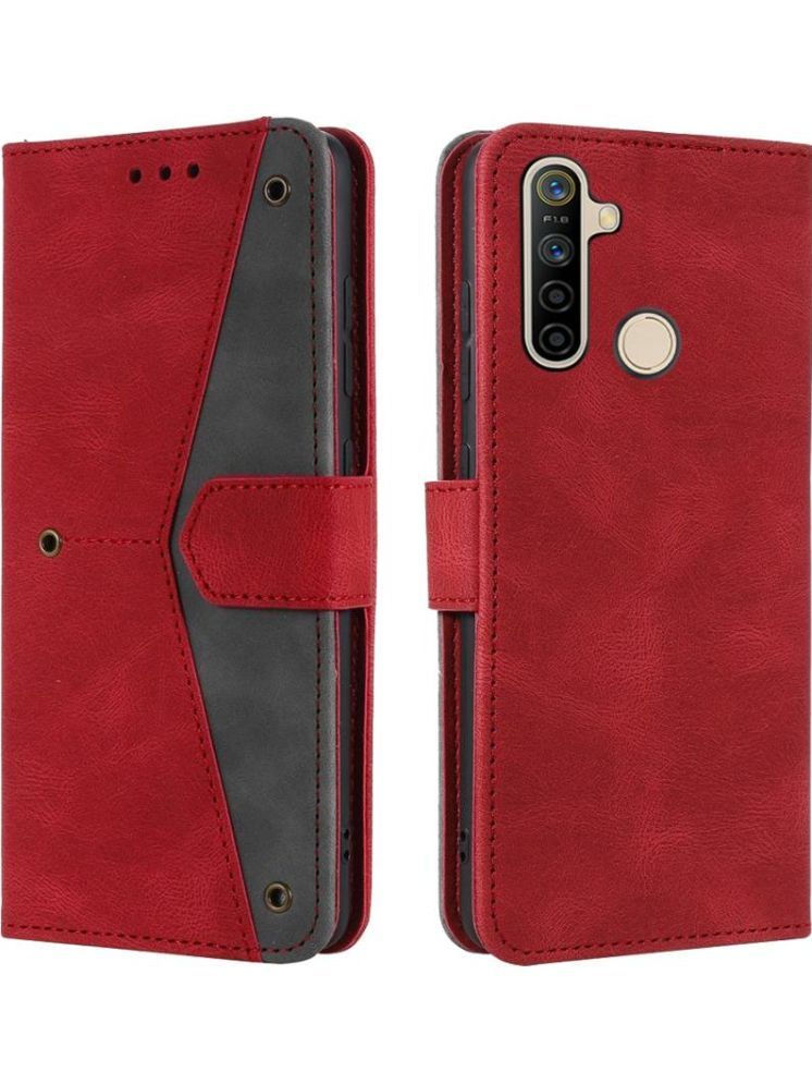     			Masque Red Flip Cover Artificial Leather Compatible For Realme 5s ( Pack of 1 )