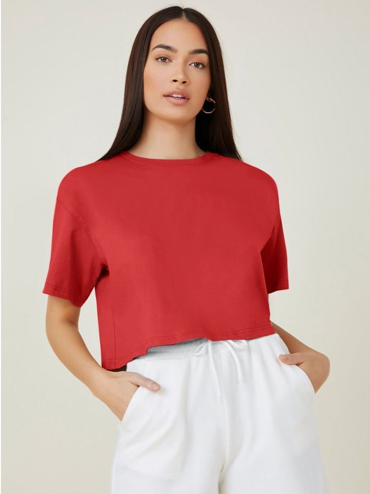     			Aahwan Red Cotton Women's Crop Top ( Pack of 1 )