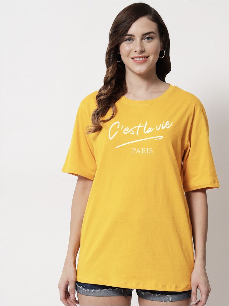     			Calm Down Pack of 1 Cotton Blend Women's T-Shirt ( Mustard )