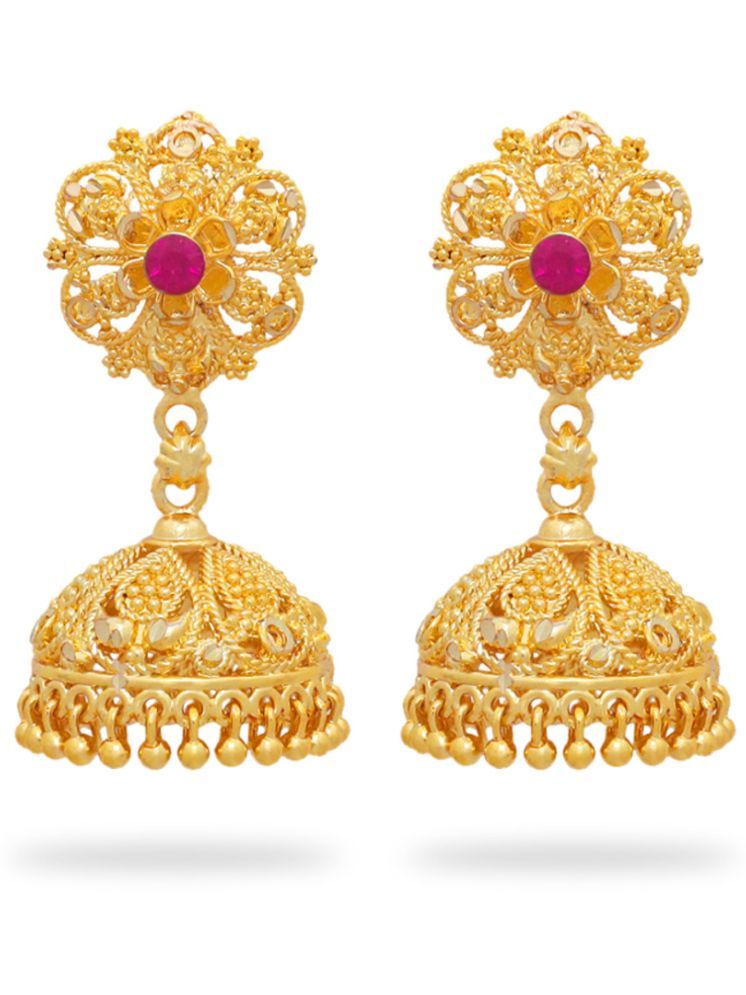     			Drashti Collection Fluorescent Pink Jhumki Earrings ( Pack of 1 )