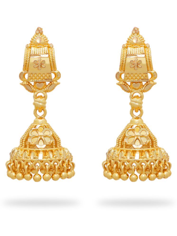     			Drashti Collection Golden Jhumki Earrings ( Pack of 1 )