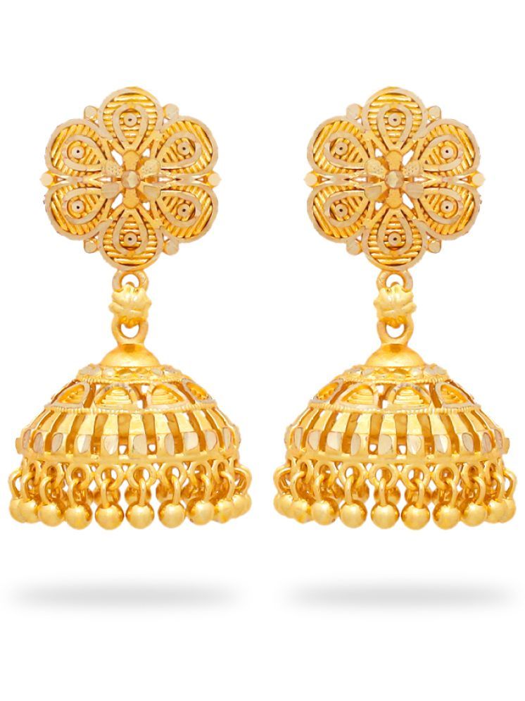     			Drashti Collection Golden Jhumki Earrings ( Pack of 1 )