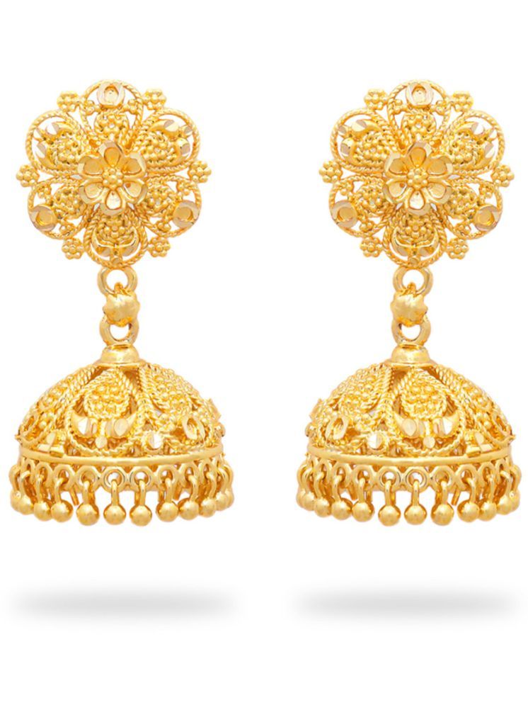     			Drashti Collection Golden Jhumki Earrings ( Pack of 1 )