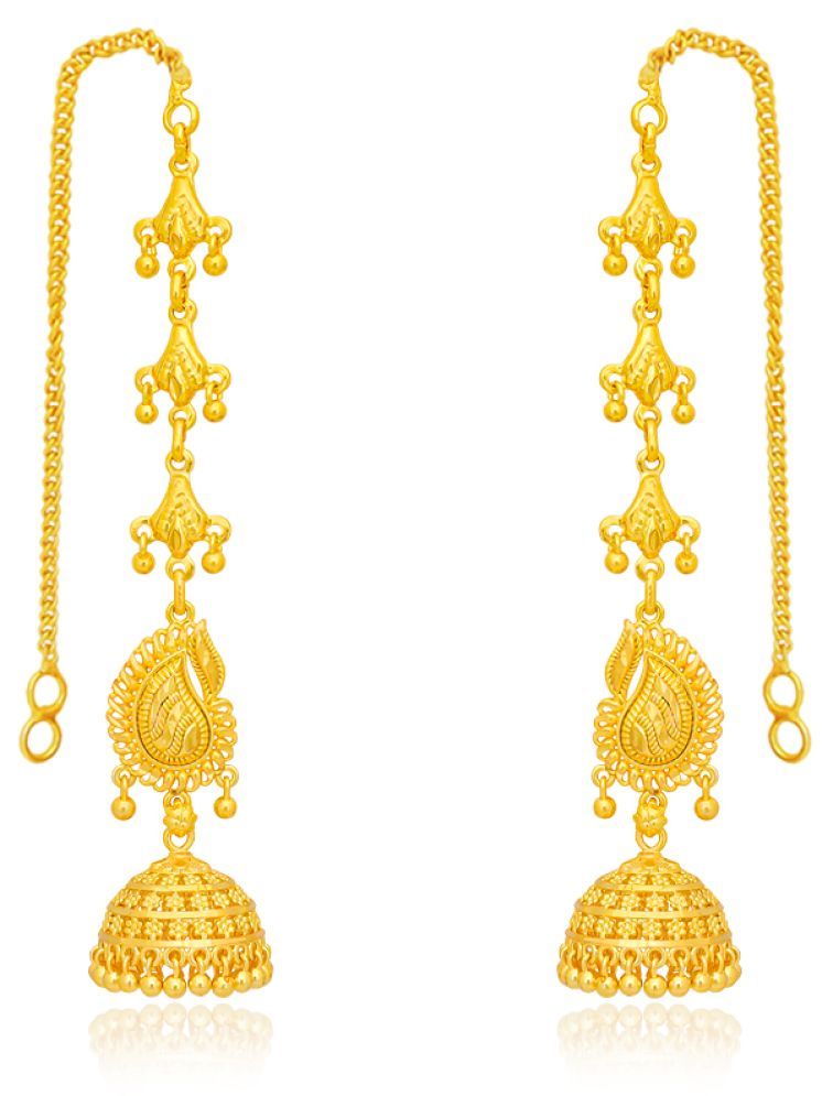     			Drashti Collection Golden Jhumki Earrings ( Pack of 1 )