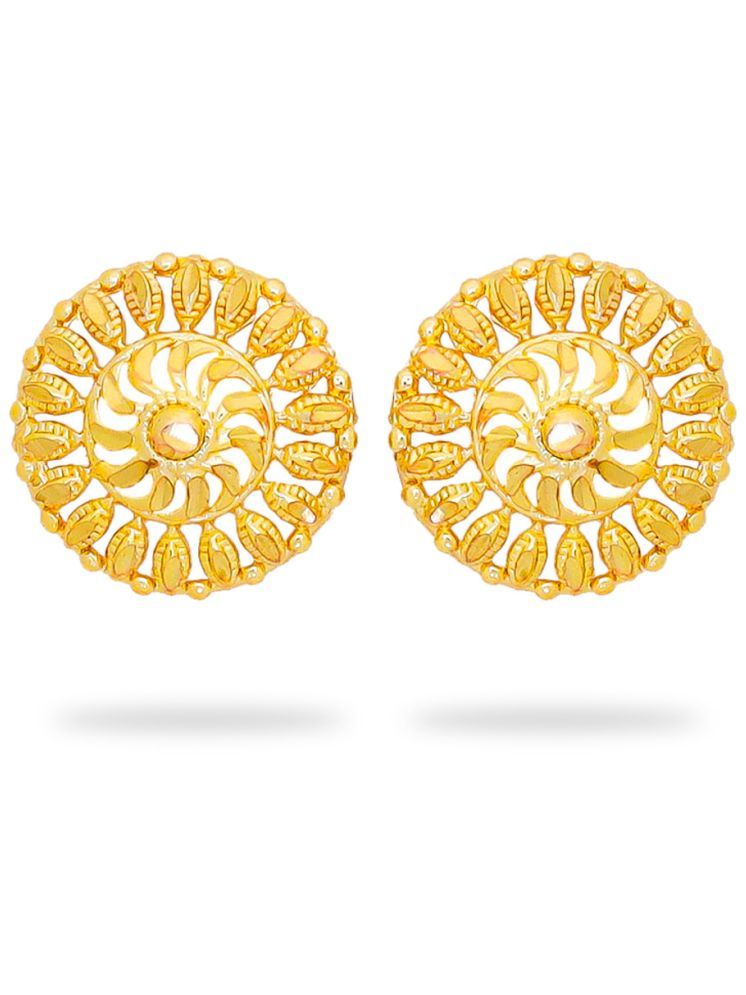     			Drashti Collection Golden Stud Earrings ( Pack of 1 )