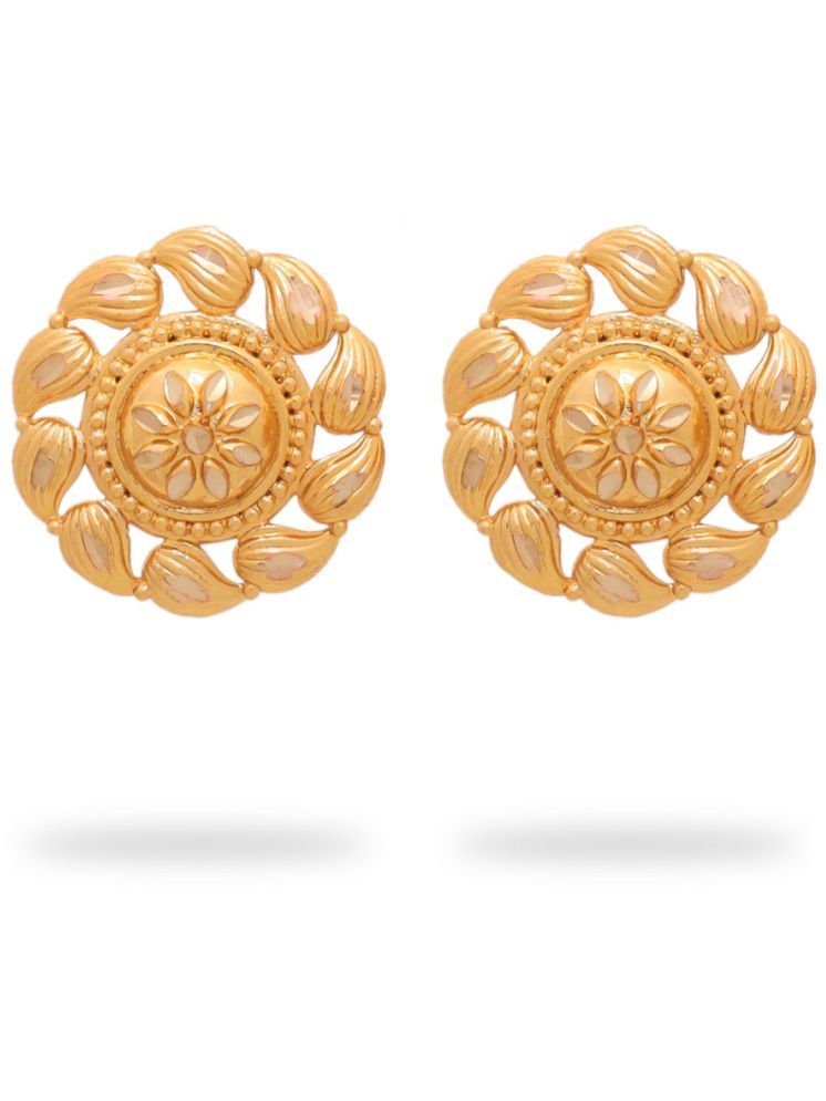     			Drashti Collection Golden Stud Earrings ( Pack of 1 )