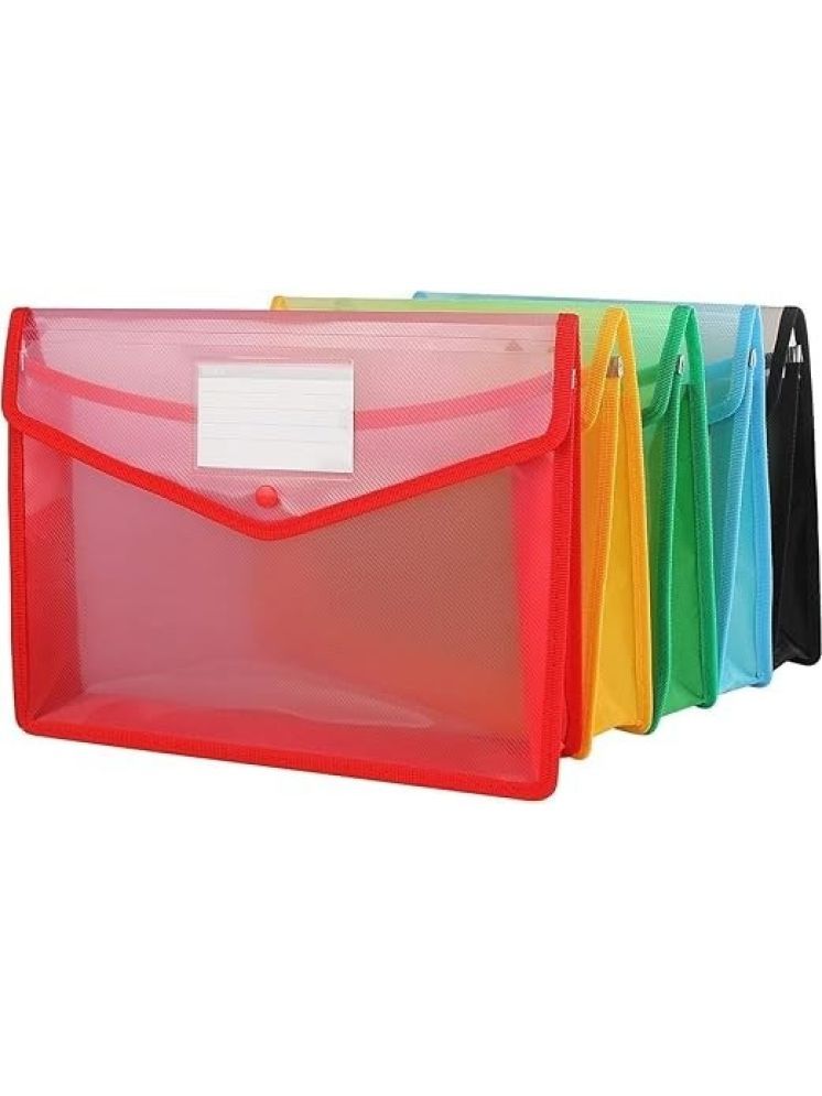     			Eclet Assorted/Multicolour Button Folder ( Pack of 5 )