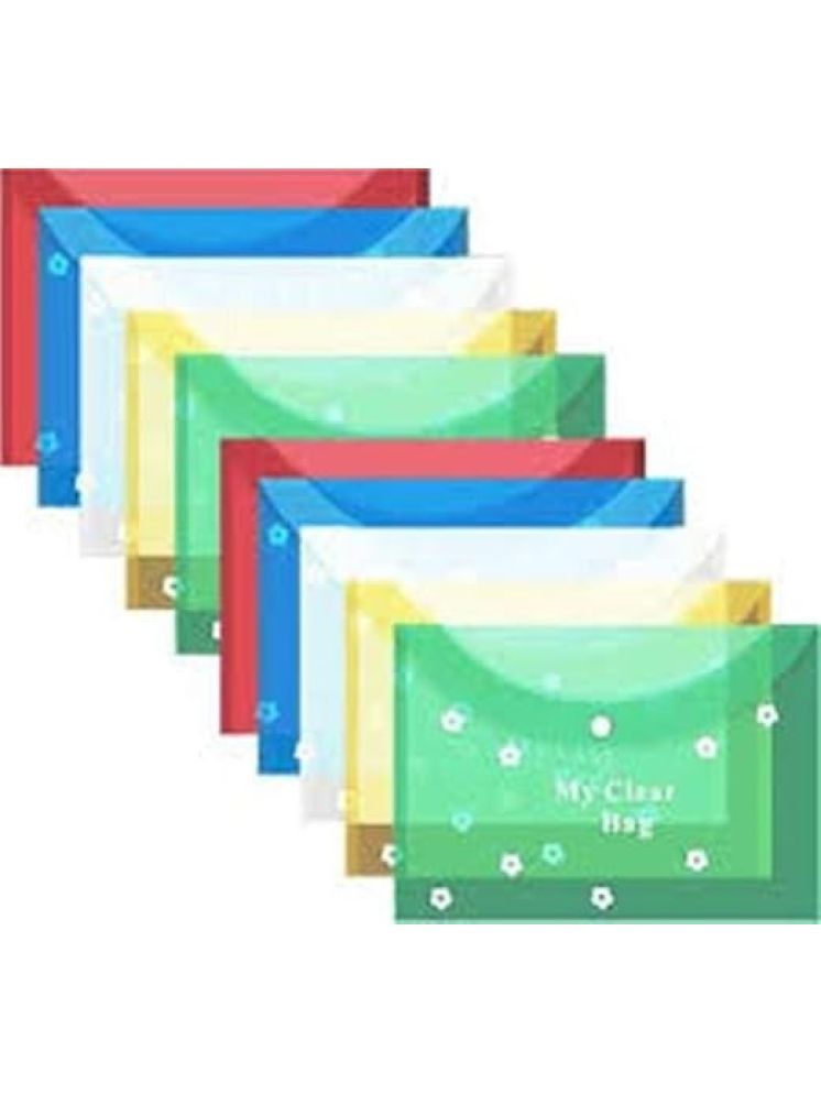     			Eclet Assorted/Multicolour My Clear Bag Folder ( Pack of 10 )