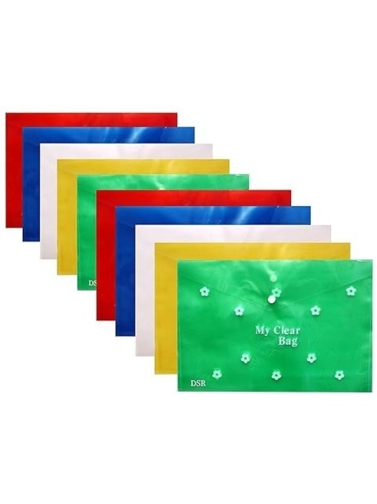     			Eclet Multicolor My Clear Bag Folder ( Pack of 10 )