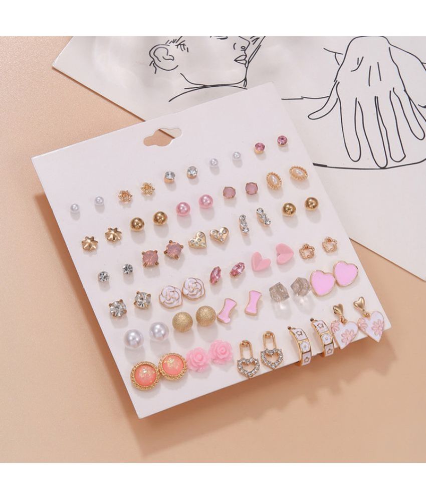     			FASHION FRILL Multi Color Stud Earrings ( More Than 10 )