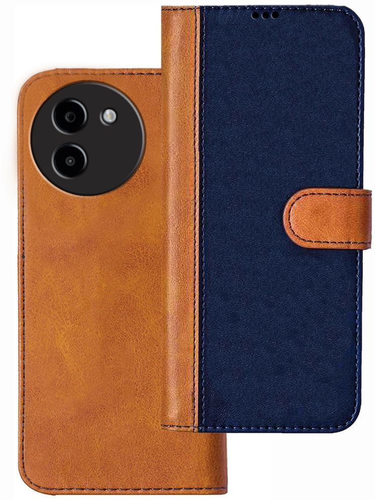     			Knotyy Brown Flip Cover Artificial Leather Compatible For Vivo Y58 5G ( Pack of 1 )