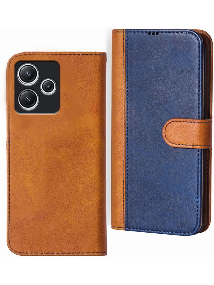     			Knotyy Brown Flip Cover Artificial Leather Compatible For Redmi 12 5G ( Pack of 1 )