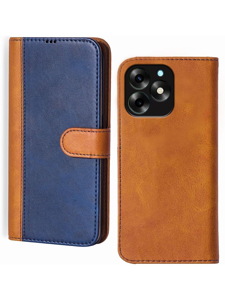     			Knotyy Brown Flip Cover Artificial Leather Compatible For Itel S23 Plus ( Pack of 1 )