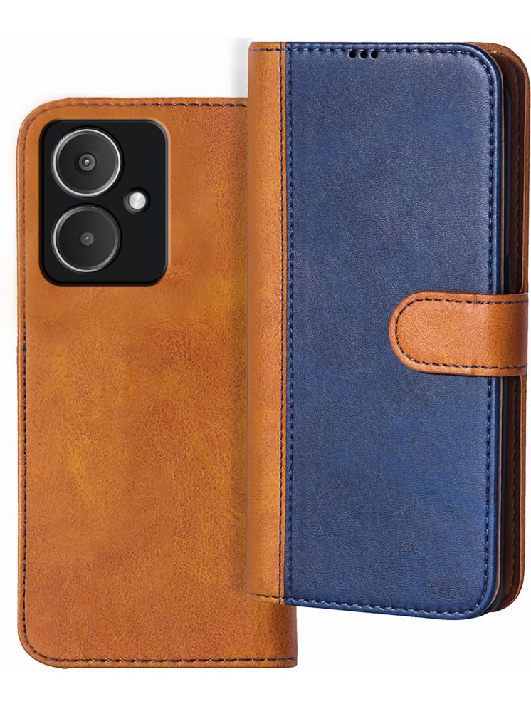     			Knotyy Brown Flip Cover Artificial Leather Compatible For Poco M6 5G ( Pack of 1 )