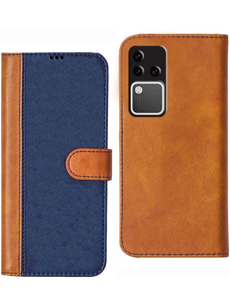     			Knotyy Brown Flip Cover Artificial Leather Compatible For vivo V30 Pro 5G ( Pack of 1 )