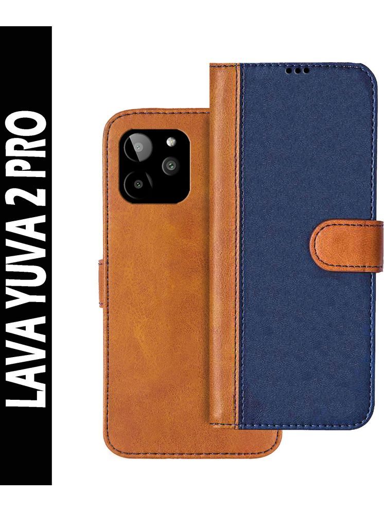     			Knotyy Brown Flip Cover Artificial Leather Compatible For LAVA Yuva 2 Pro ( Pack of 1 )