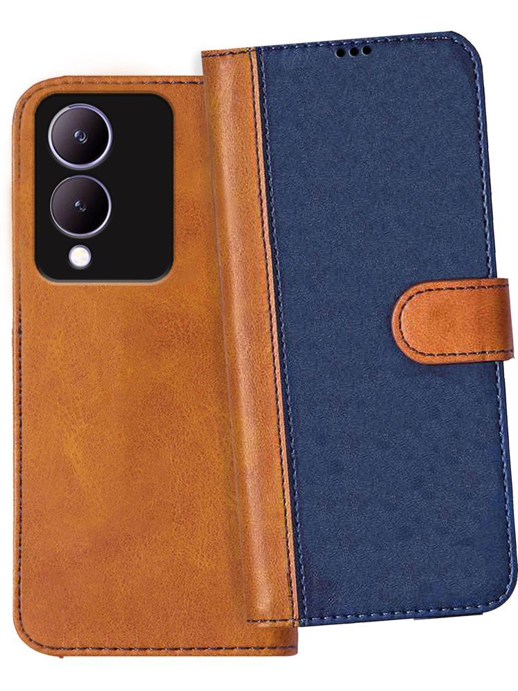     			Knotyy Brown Flip Cover Artificial Leather Compatible For Vivo Y17s 4G ( Pack of 1 )