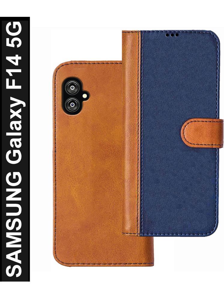     			Knotyy Brown Flip Cover Artificial Leather Compatible For SAMSUNG Galaxy F14 5G ( Pack of 1 )